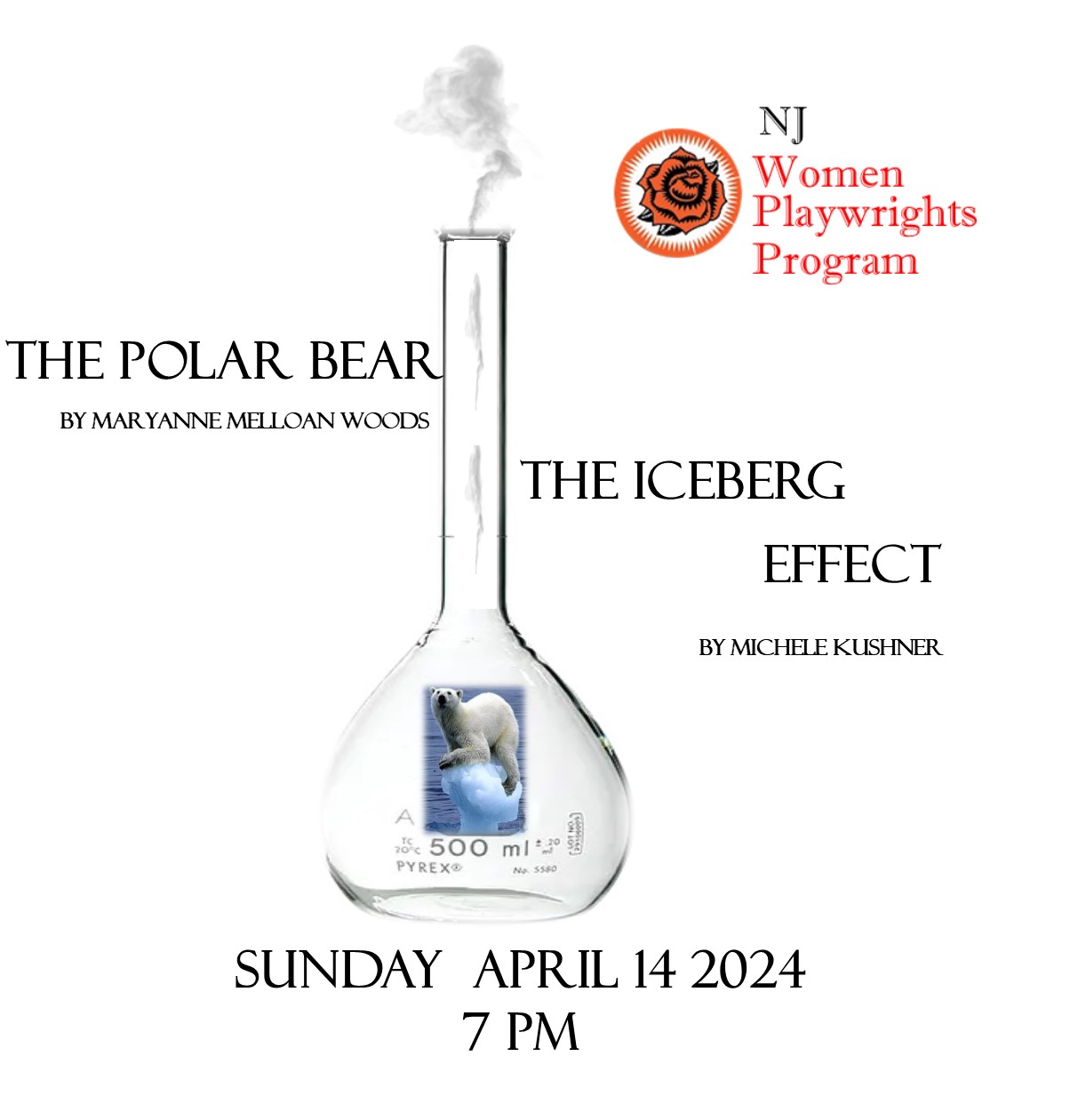 New Jersey Women Playwrights Program | The Polar Bear by Maryanne Melloan Woods// The Iceberg Effect by Michele Kushner| Sunday April 14 2024 | 7:00 pm